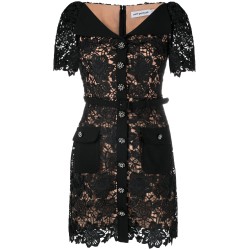 Black lace open neck dress