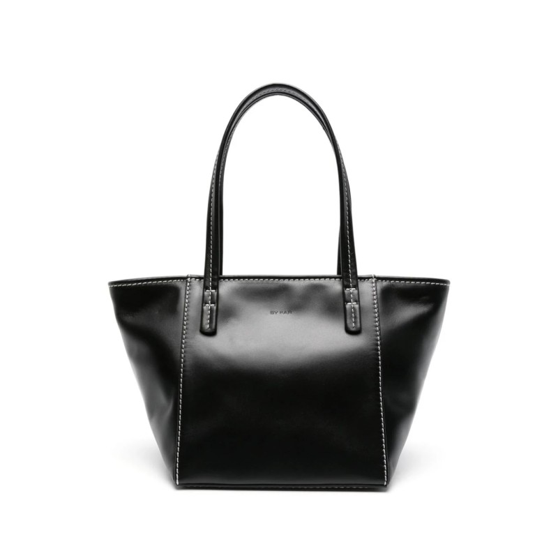 Black leather handbag