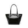 Black leather handbag