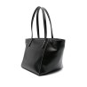 Black leather handbag