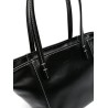 Black leather handbag