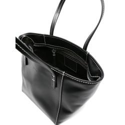 Black leather handbag