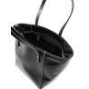 Black leather handbag