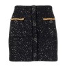 Black sequin knit mini skirt