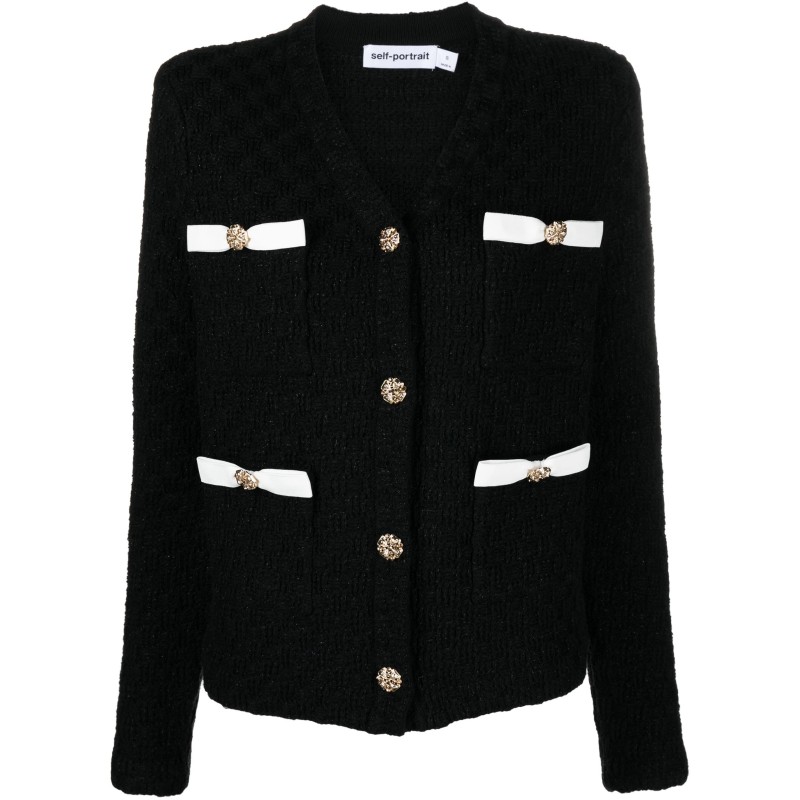 Black weave cardigan