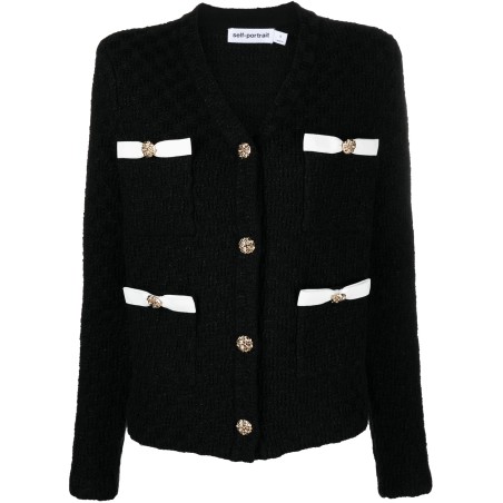 Black weave cardigan