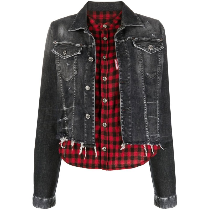 Black&Check Shirt jacket