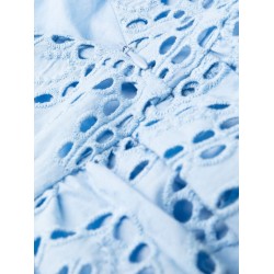 Blue broderie mini dress