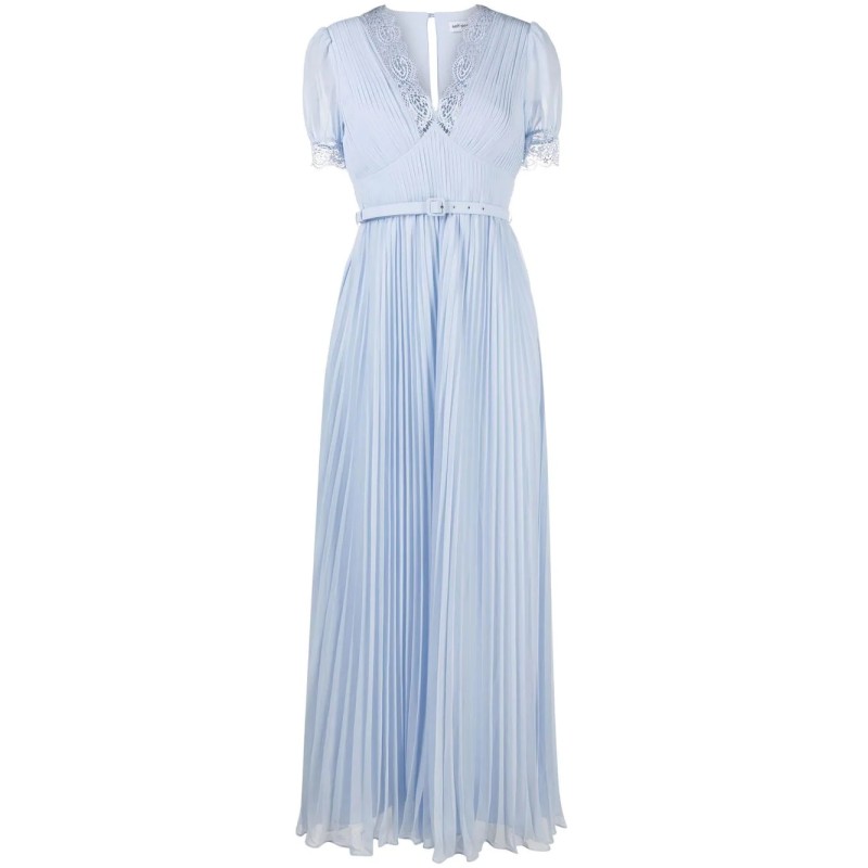 Blue chiffon maxi dress