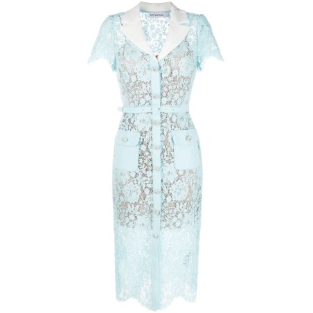 Blue cord lace midi dress