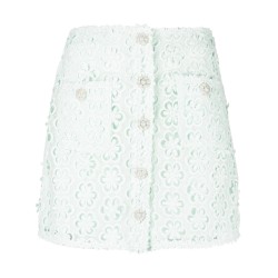 Blue daisy guipure mini skirt