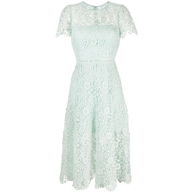 Blue rose lace midi dress