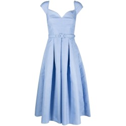 Blue taffeta midi dress