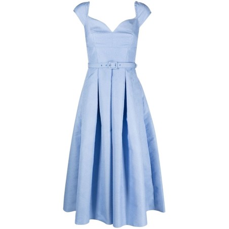 Blue taffeta midi dress