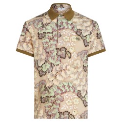 Botanical-print polo shirt