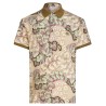 Botanical-print polo shirt