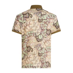 Botanical-print polo shirt