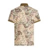 Botanical-print polo shirt