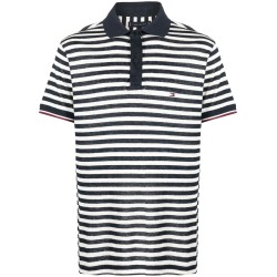 Breton stripe linen polo