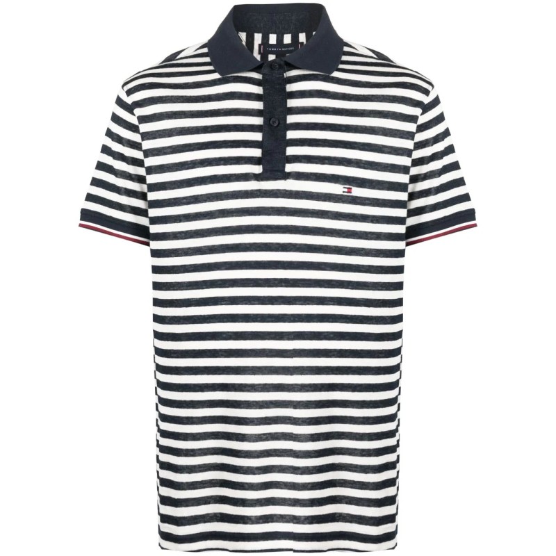 Breton stripe linen polo