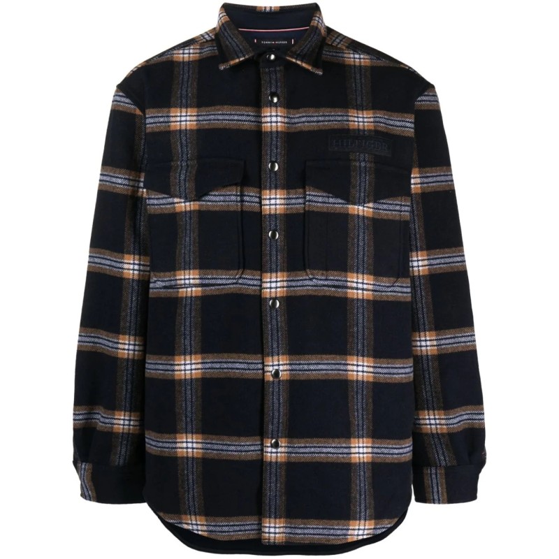 Brushed check overshirt