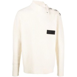 Buttoned cashmere turtleneck