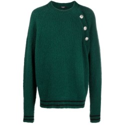 Buttoned crewneck sweater