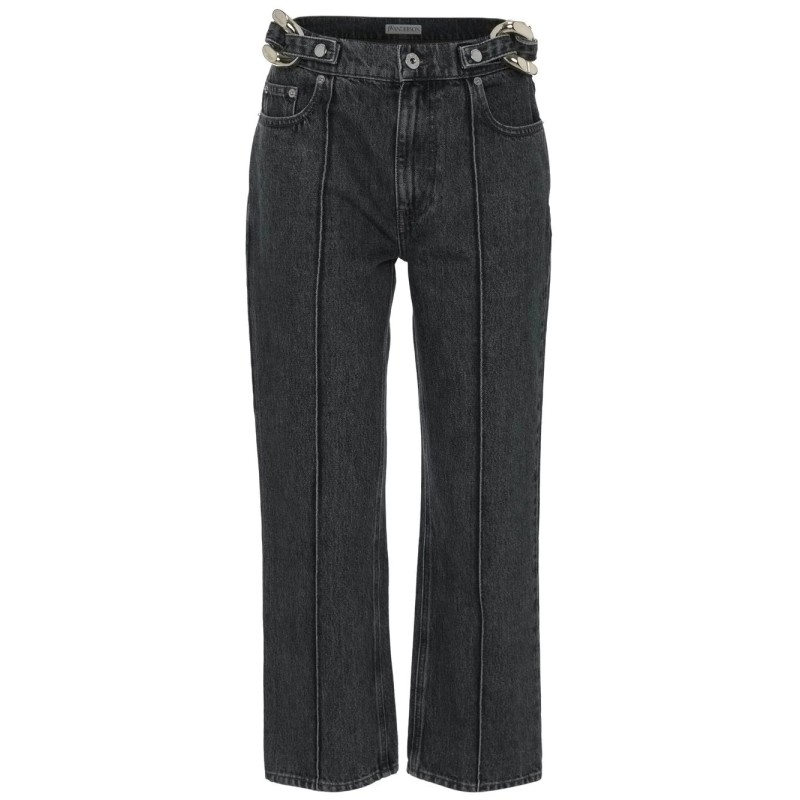 Chain link slim fit jeans