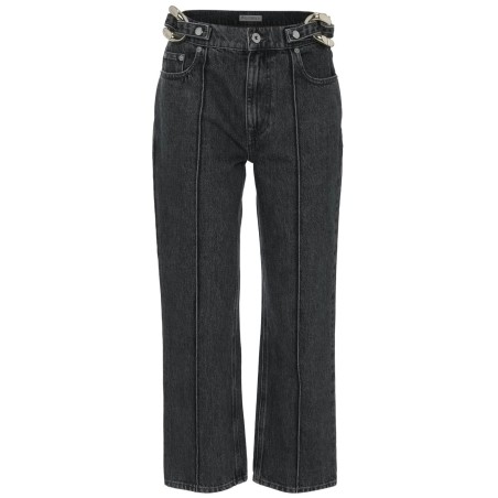 Chain link slim fit jeans