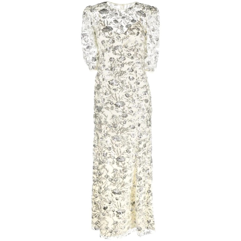 Champagne sequinned maxi dress