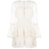 Chiffon lace tiered mini dress