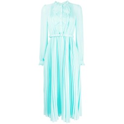 Chiffon pleated midi dress