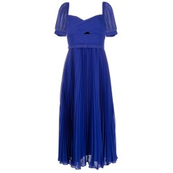 Cobalt chiffon midi dress