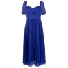 Cobalt chiffon midi dress