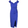 Cobalt crepe midi dress