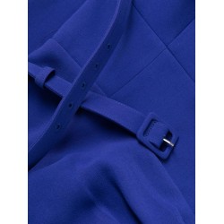 Cobalt crepe midi dress