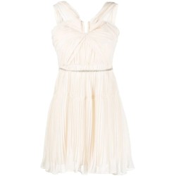 Cream chiffon mini dress