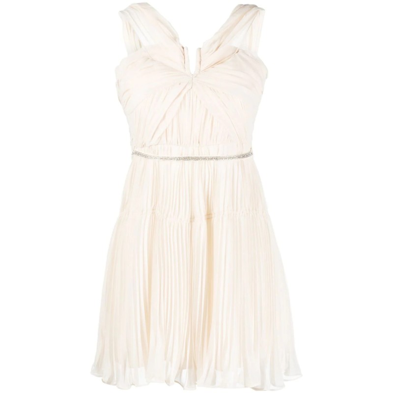 Cream chiffon mini dress