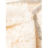 Cream cord lace bow mini dress