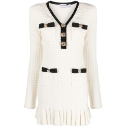 Cream textured knit mini dress