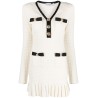 Cream textured knit mini dress