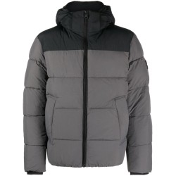 Crinkle color block puffer