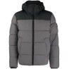 Crinkle color block puffer