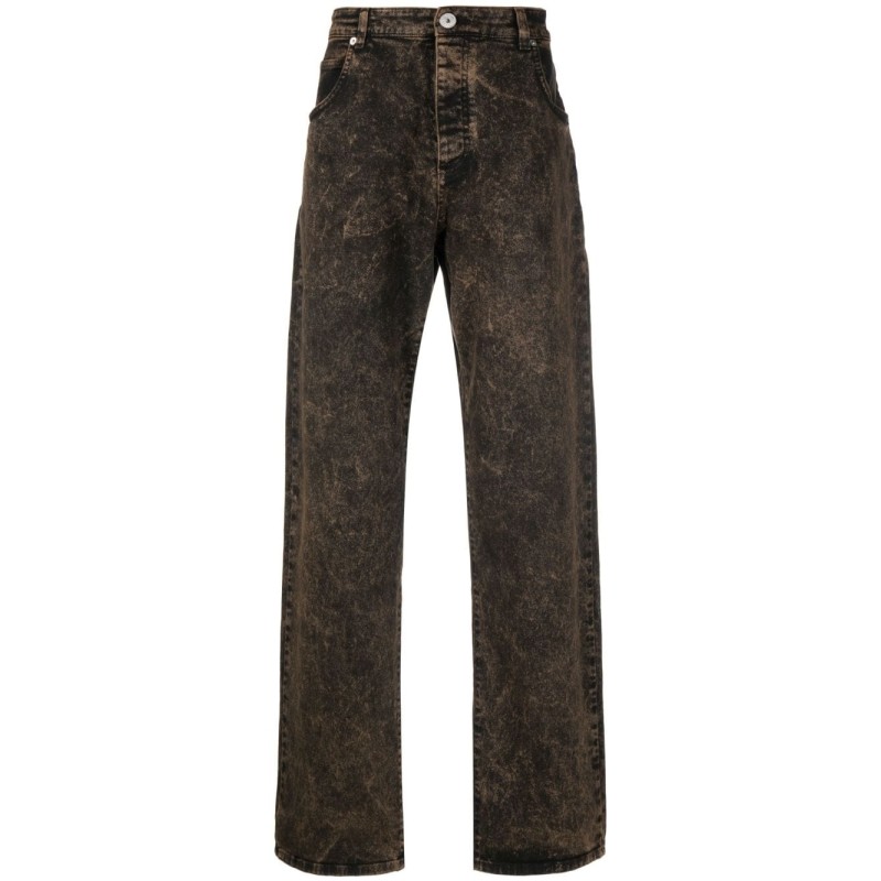 Dark brown loose denim pants