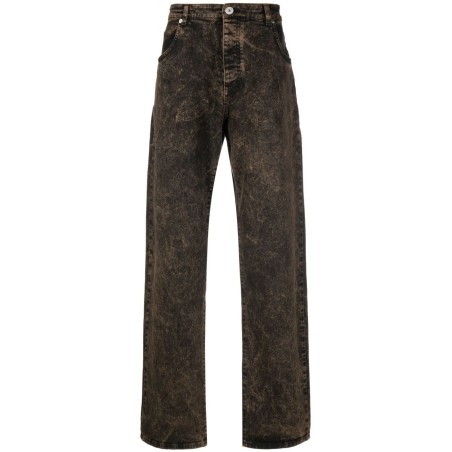 Dark brown loose denim pants