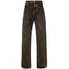 Dark brown loose denim pants