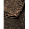 Dark brown loose denim pants