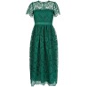 Dark green floral guipure midi