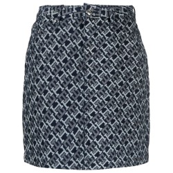 Denim short monogram skirt