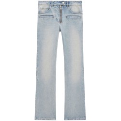 Dirty blue denim zipped pants